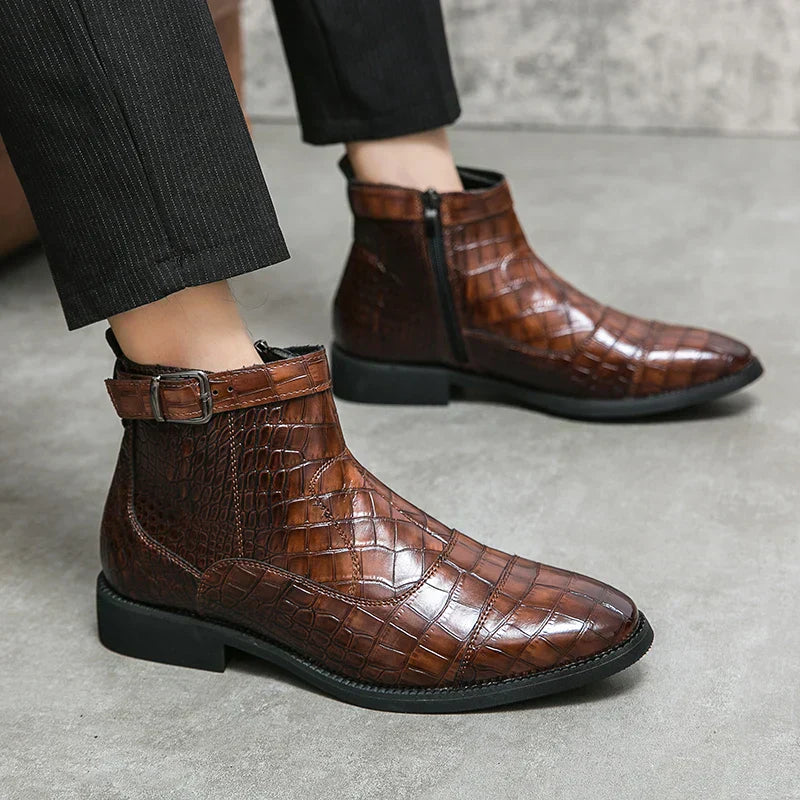 Baron | Lederstiefeletten mit Schnalle
