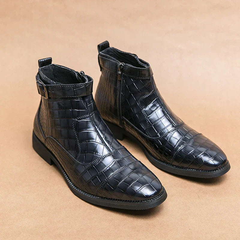 Baron | Lederstiefeletten mit Schnalle