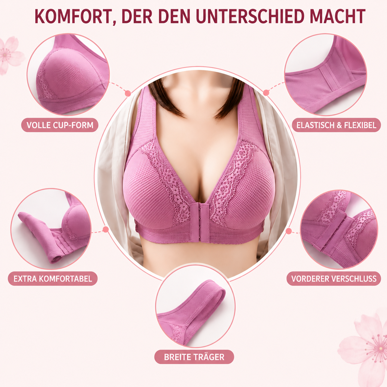 🔥Neuer Plus Size Sexy Push-up-BH mit Frontverschluss |  Sanvera🔥