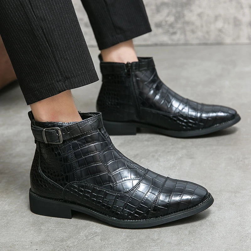 Baron | Lederstiefeletten mit Schnalle