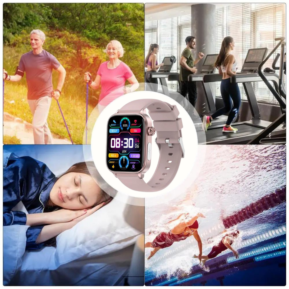 Smartwatch mit SOS-Notfallalarm und Sturzerkennung | Herzfrequenz-, Sauerstoff- und Aktivitätsmessung | Bluetooth und wasserdicht – ConnectPro