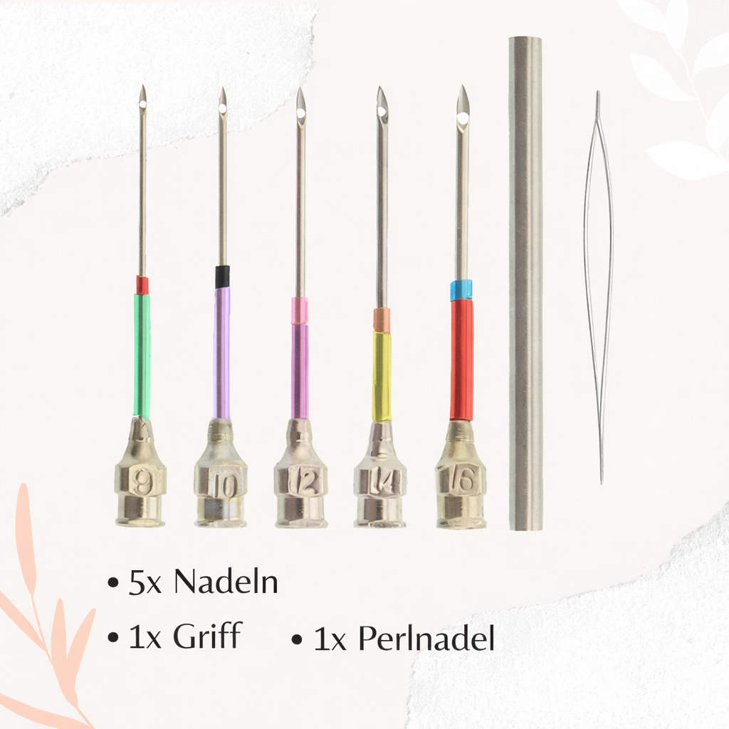 Nadelique / Sticknadel-Set mit farbcodierten Nadeln