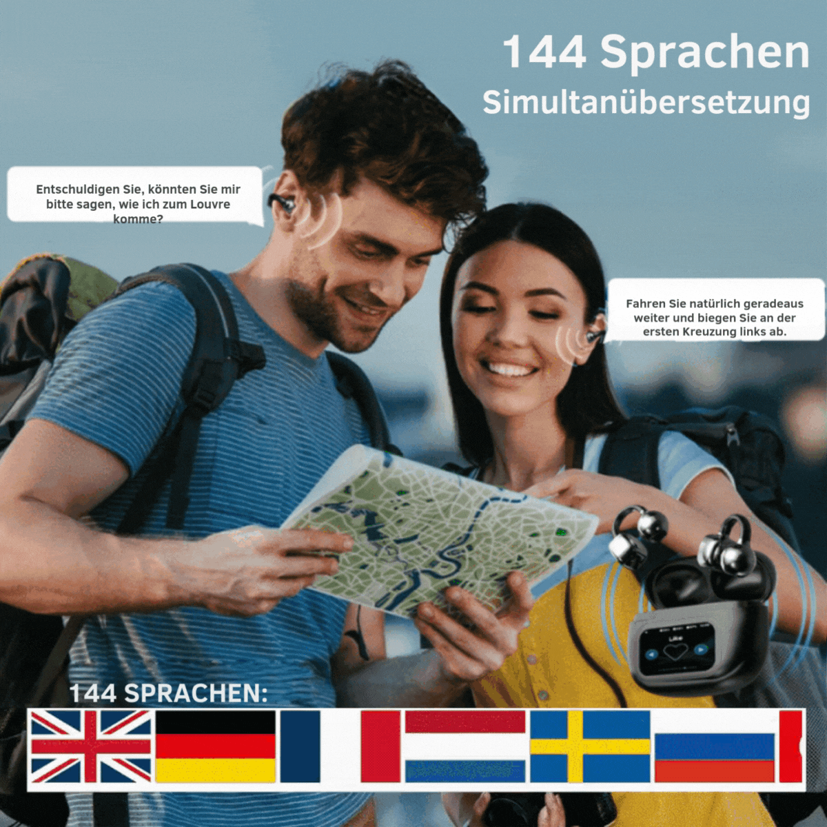 KlangKlip™ / Bluetooth-Kopfhörer mit Touchscreen