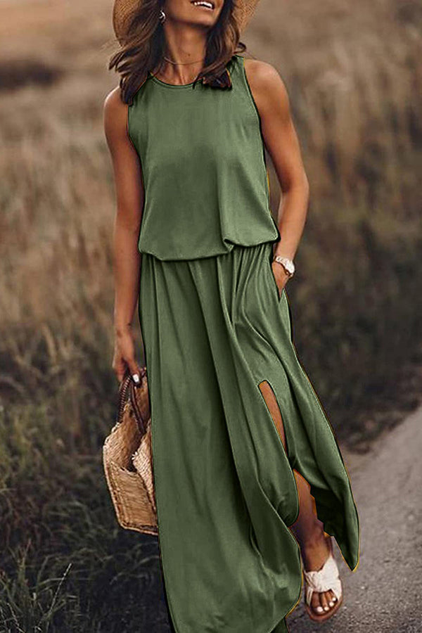 Aileen Lockeres Maxikleid mit Schlitz