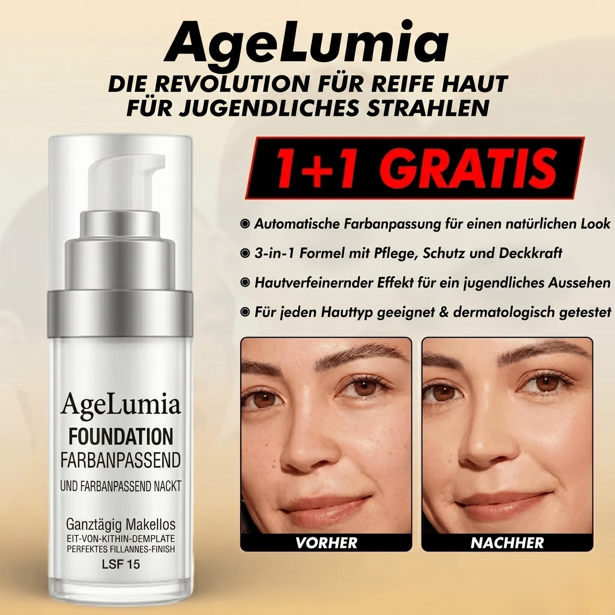 (1+1 GRATIS)  AgeLumia / Die Revolution für reife Haut für jugendliche Strahlkraft