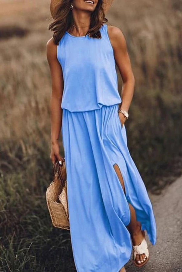 Aileen Lockeres Maxikleid mit Schlitz - Sopheria