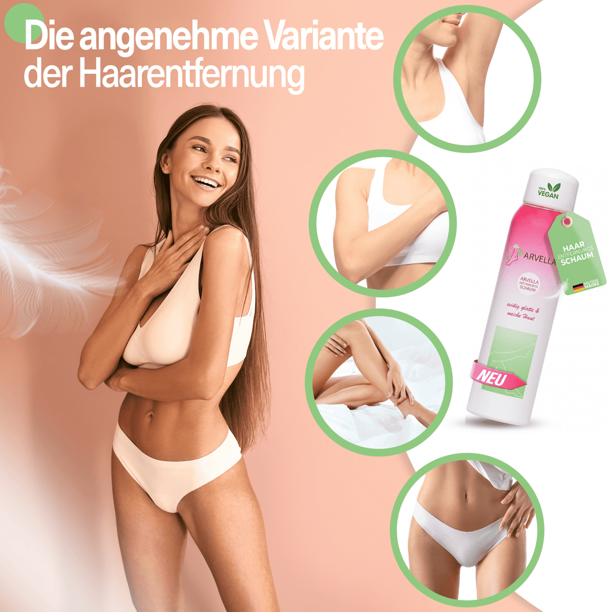 Arvella - Enthaarungsschaum für glatte Haut in nur Minuten - Sopheria