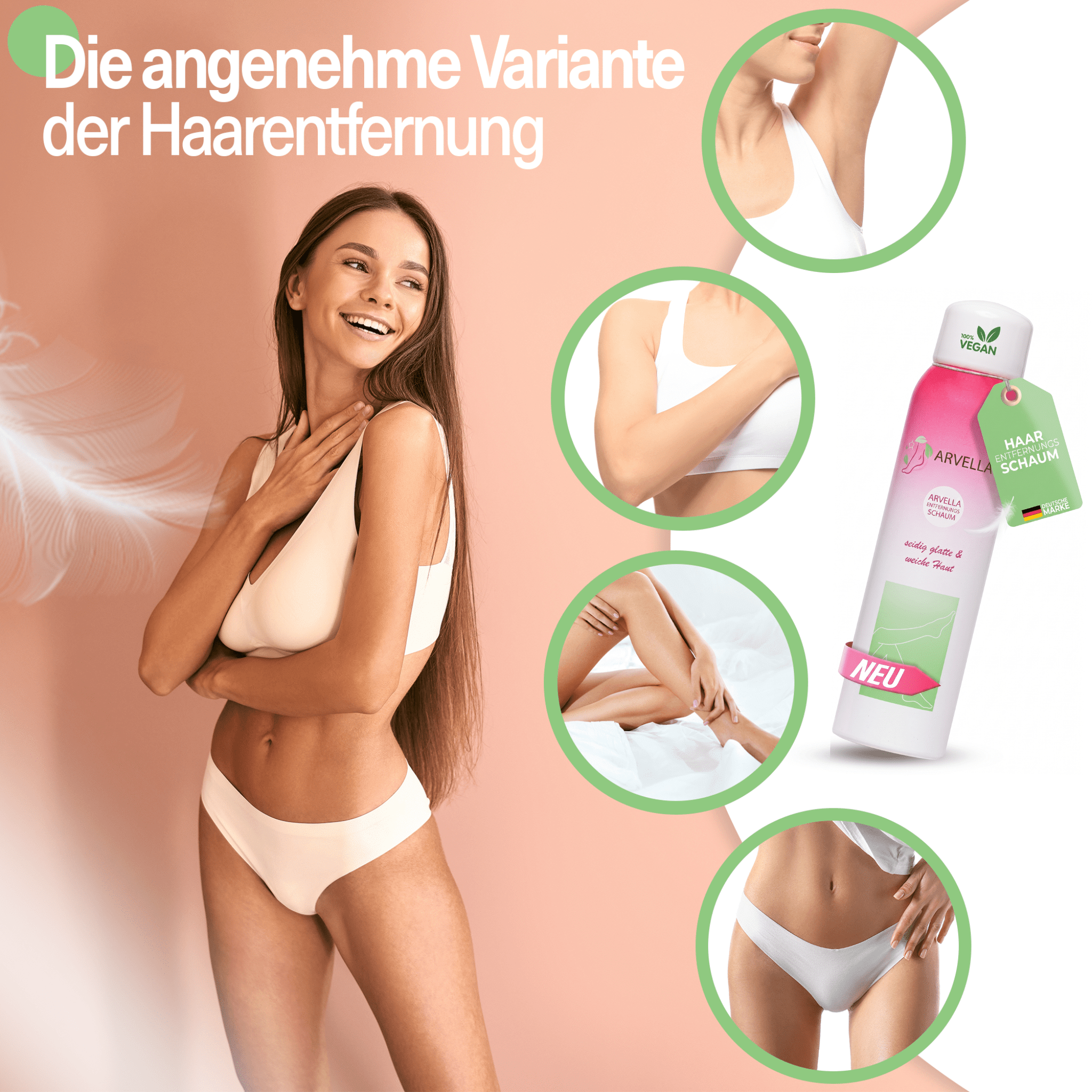 Arvella - Enthaarungsschaum für glatte Haut in nur Minuten - Sopheria