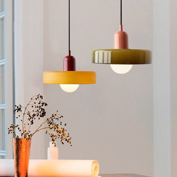 Aurelio™ | Bauhaus-Pendelleuchte aus farbigem Glas - Sopheria