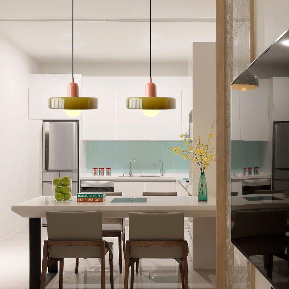 Aurelio™ | Bauhaus-Pendelleuchte aus farbigem Glas - Sopheria
