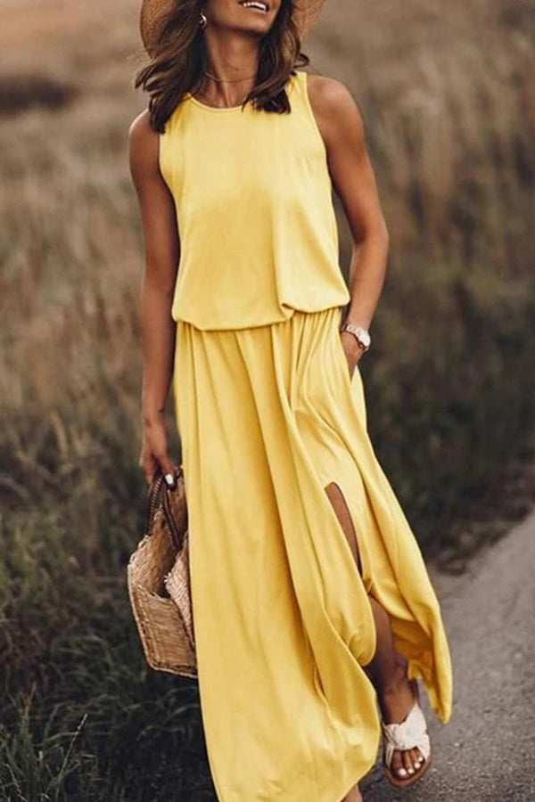 Aileen Lockeres Maxikleid mit Schlitz