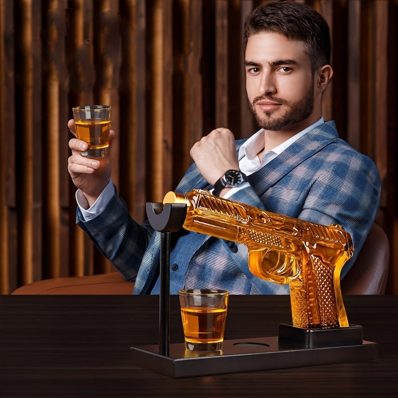 BarBrillanz™ / Luxuriöses Leeres 8-Unzen-Whiskey-Dekanter-Set Mit 2 Schnapsgläsern (Kein Alkohol enthalten) - Sopheria
