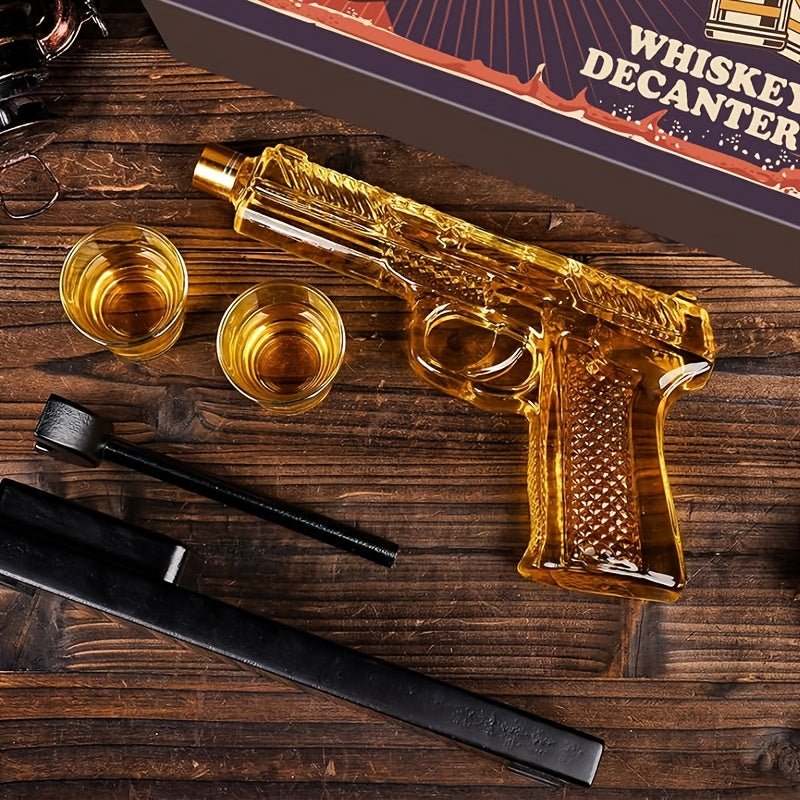 BarBrillanz™ / Luxuriöses Leeres 8-Unzen-Whiskey-Dekanter-Set Mit 2 Schnapsgläsern (Kein Alkohol enthalten) - Sopheria