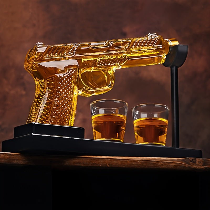 BarBrillanz™ / Luxuriöses Leeres 8-Unzen-Whiskey-Dekanter-Set Mit 2 Schnapsgläsern (Kein Alkohol enthalten) - Sopheria