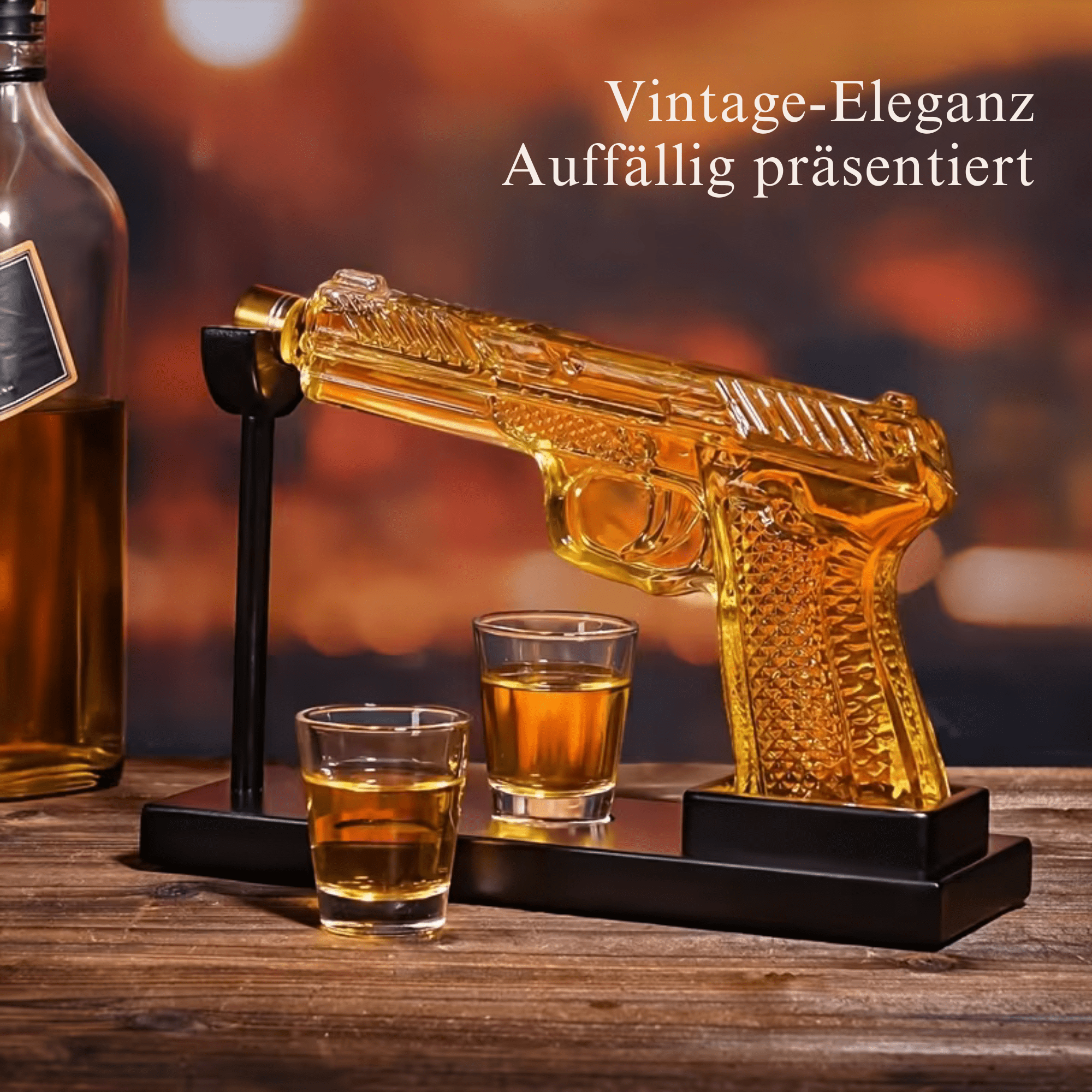 BarBrillanz™ / Luxuriöses Leeres 8-Unzen-Whiskey-Dekanter-Set Mit 2 Schnapsgläsern (Kein Alkohol enthalten) - Sopheria