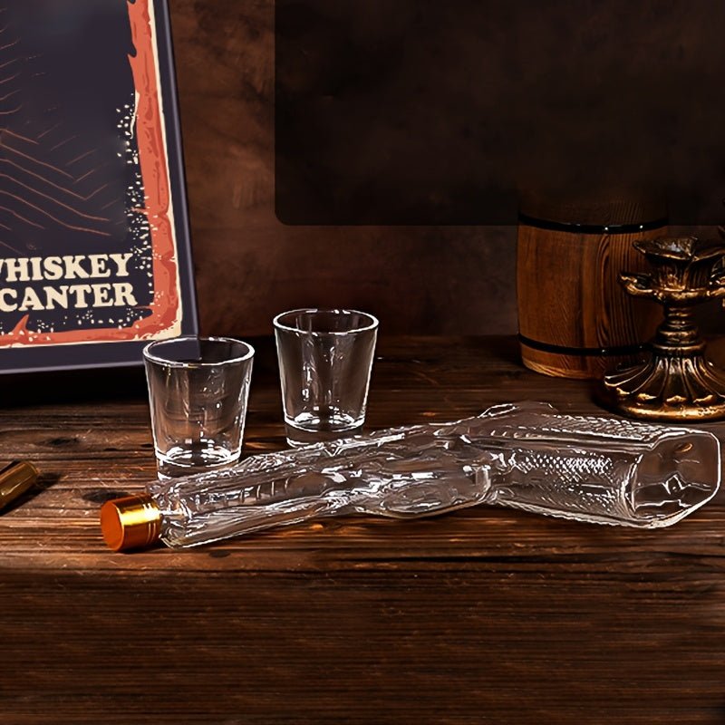 BarBrillanz™ / Luxuriöses Leeres 8-Unzen-Whiskey-Dekanter-Set Mit 2 Schnapsgläsern (Kein Alkohol enthalten) - Sopheria
