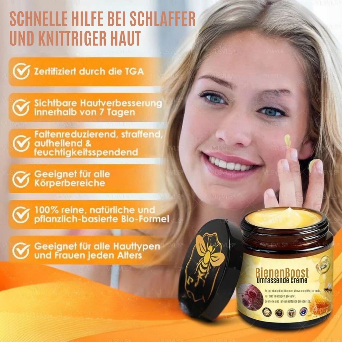 BienenBoost™ / Straffende Anti-Aging Creme Mit Bienengift Peptiden (1+1 GRATIS) - Sopheria