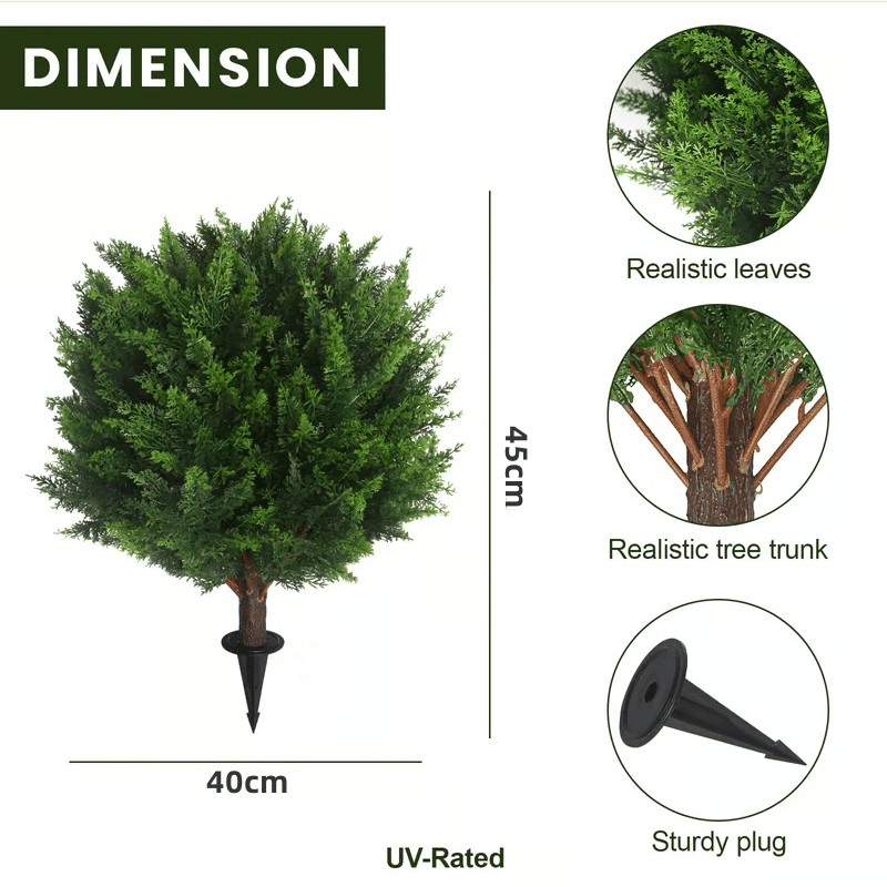 BlattBrise™ / UV-beständiger künstlicher Zedern-Topiary-Kugelbaum - Sopheria