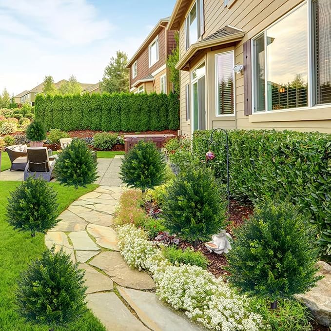 BlattBrise™ / UV-beständiger künstlicher Zedern-Topiary-Kugelbaum - Sopheria