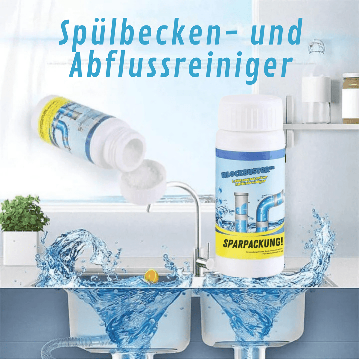 BlockBuster™ / Leistungsstarker Abflussreiniger – Beseitigt Verstopfungen In Minuten - Sopheria