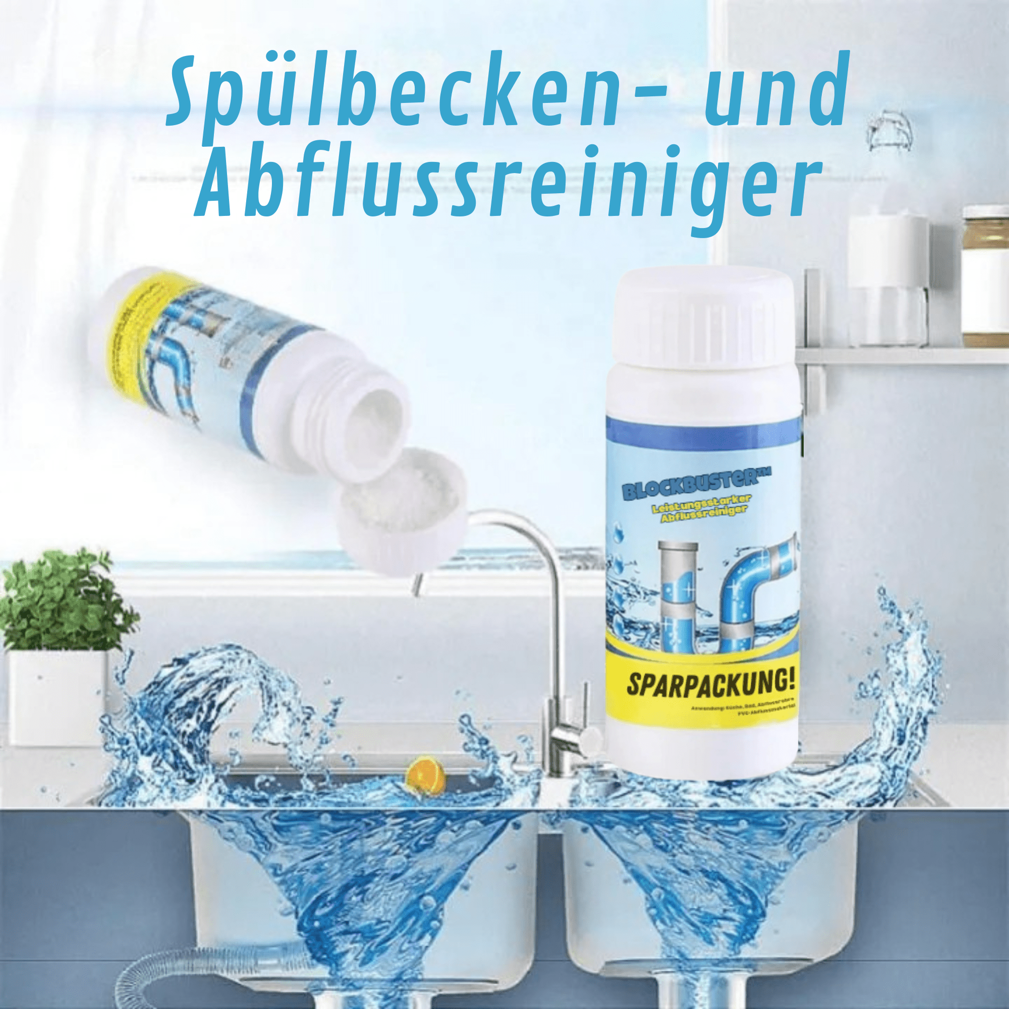 BlockBuster™ / Leistungsstarker Abflussreiniger – Beseitigt Verstopfungen In Minuten - Sopheria