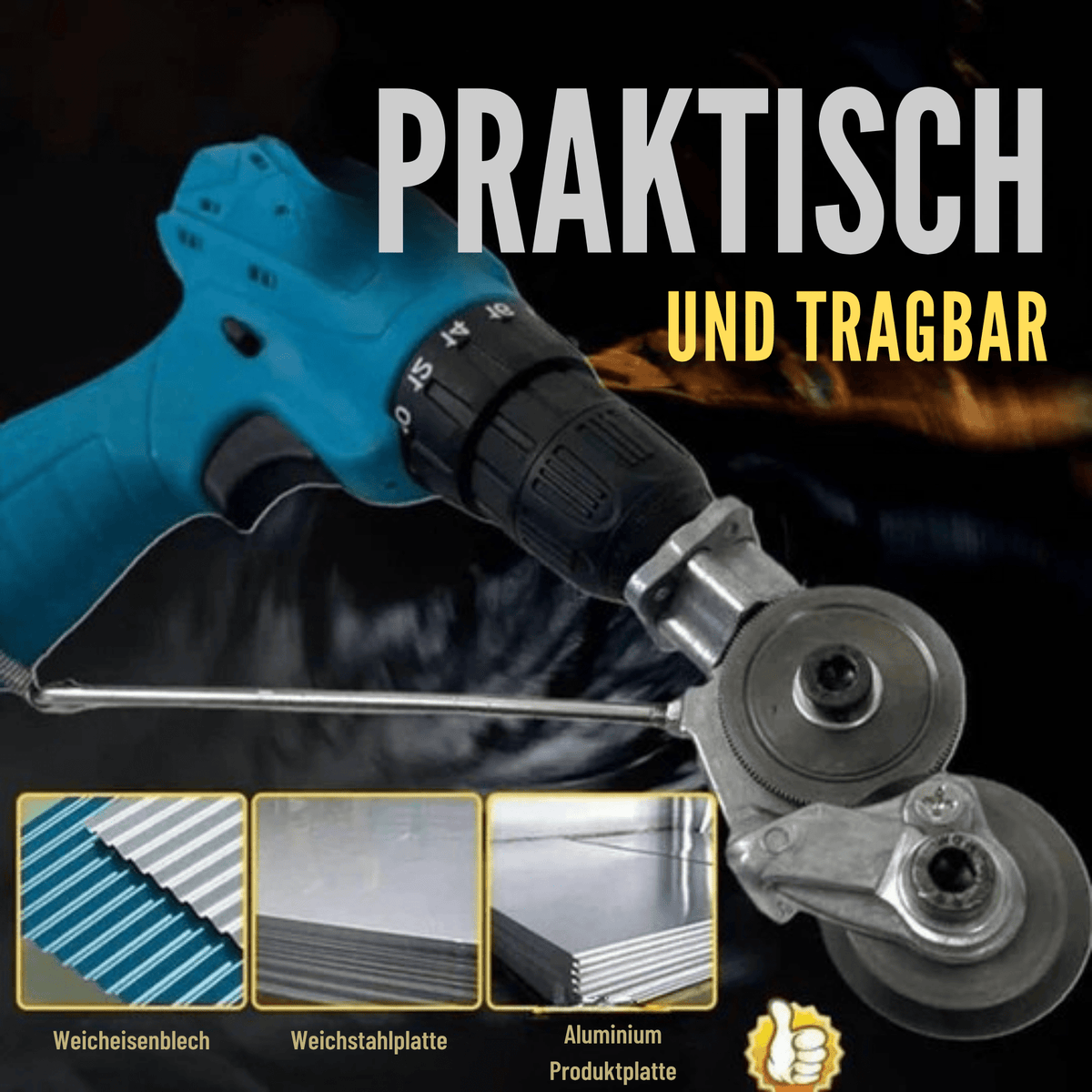 BohrBeißer™ / Metallschneidaufsatz für elektrische Bohrmaschinen - Sopheria
