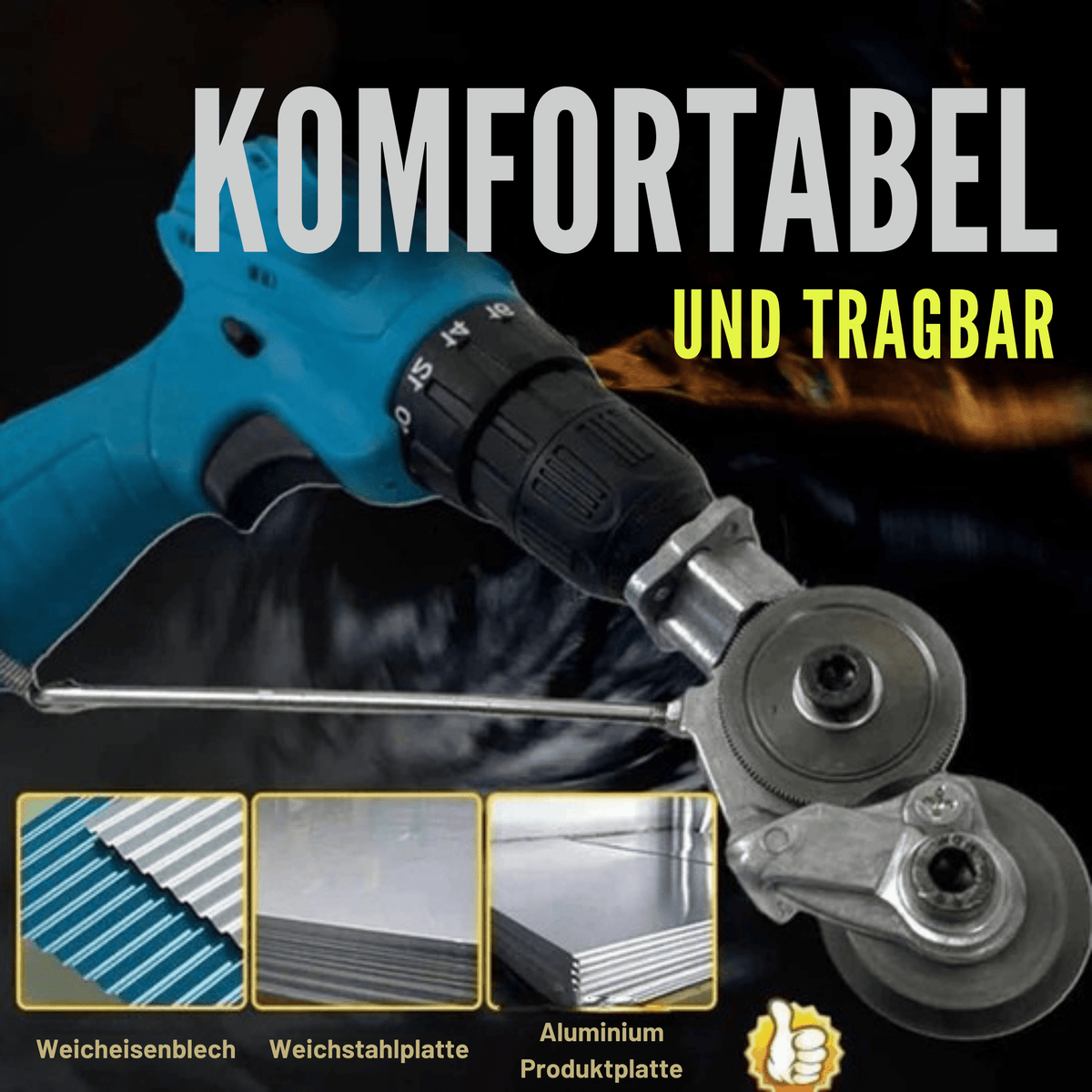 BohrBlech™ / Metallschneidaufsatz für elektrische Bohrmaschinen - Sopheria
