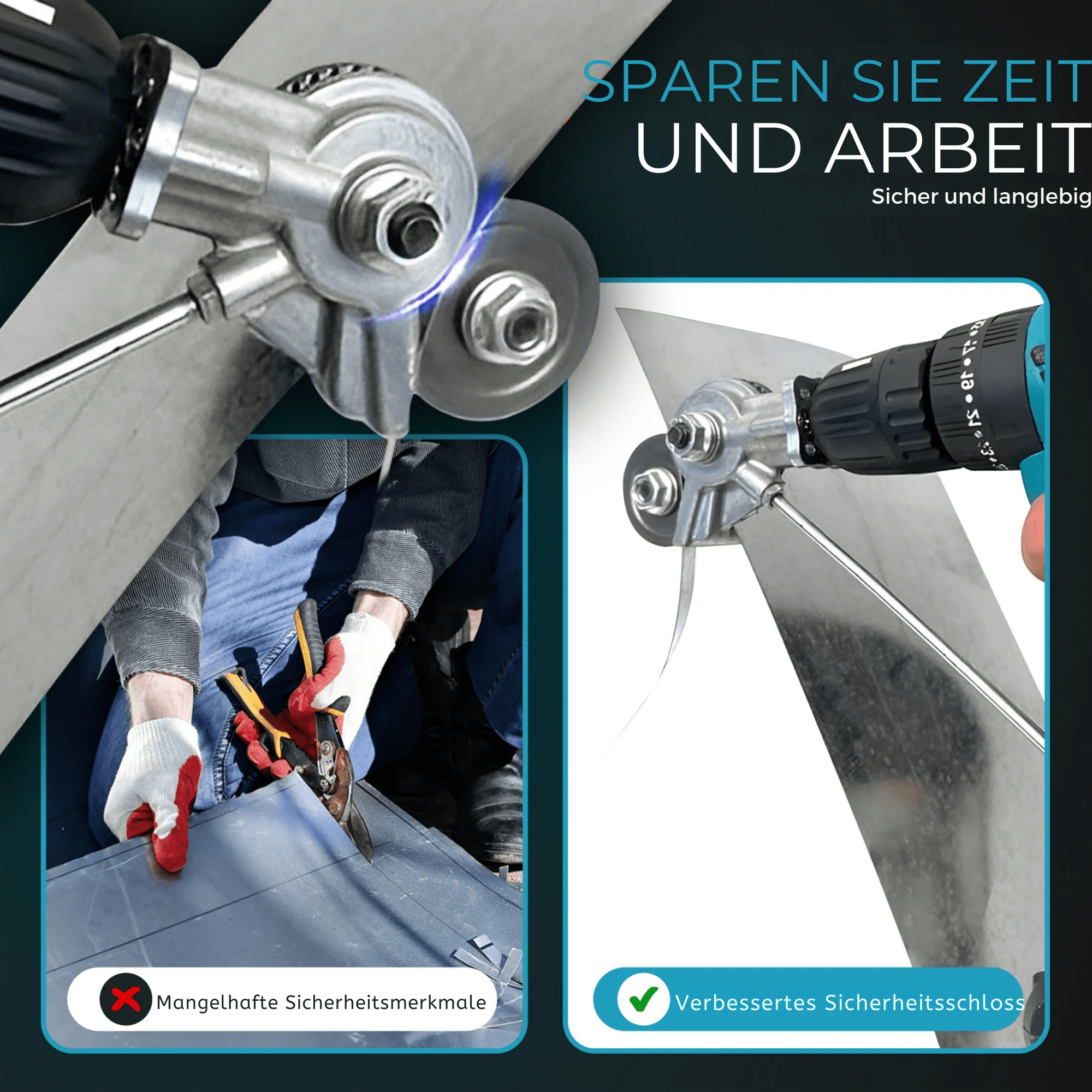 BohrBlech™ / Metallschneidaufsatz für elektrische Bohrmaschinen - Sopheria