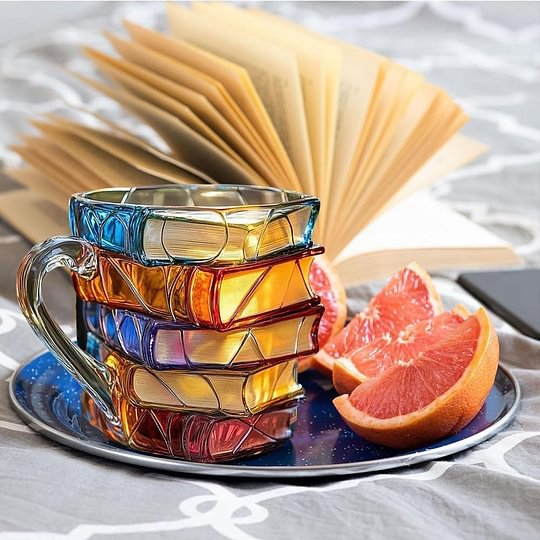 BuchBecher™ / Bemalte Buch-Tasse - Sopheria
