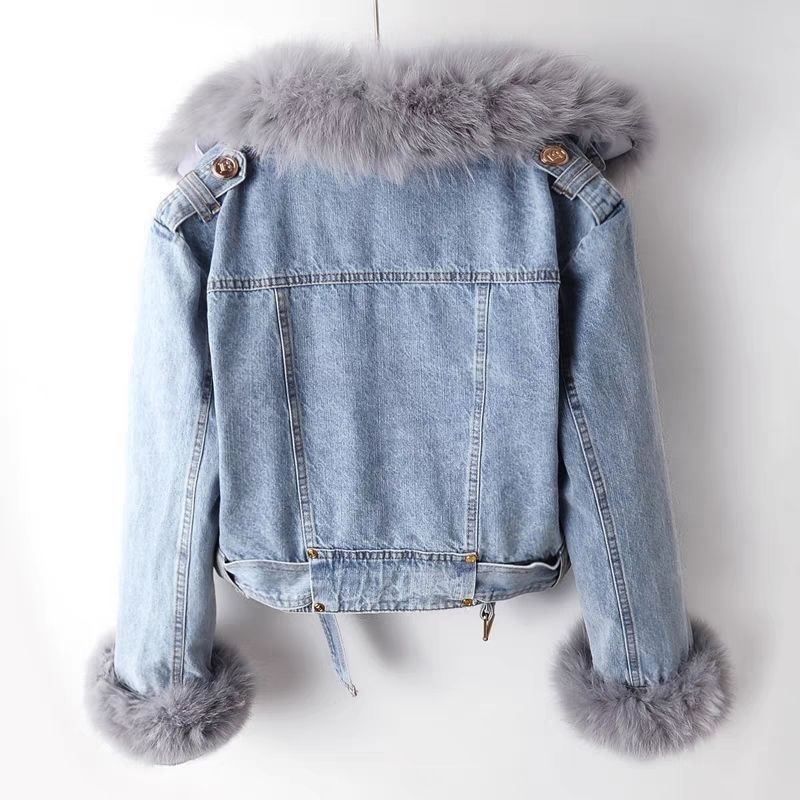 Celeste™ | Bio-Jeansjacke mit Kunstfell - Sopheria