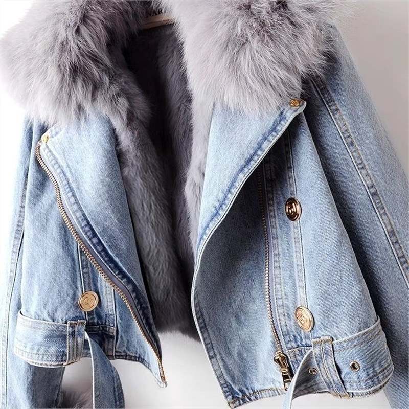 Celeste™ | Bio-Jeansjacke mit Kunstfell - Sopheria