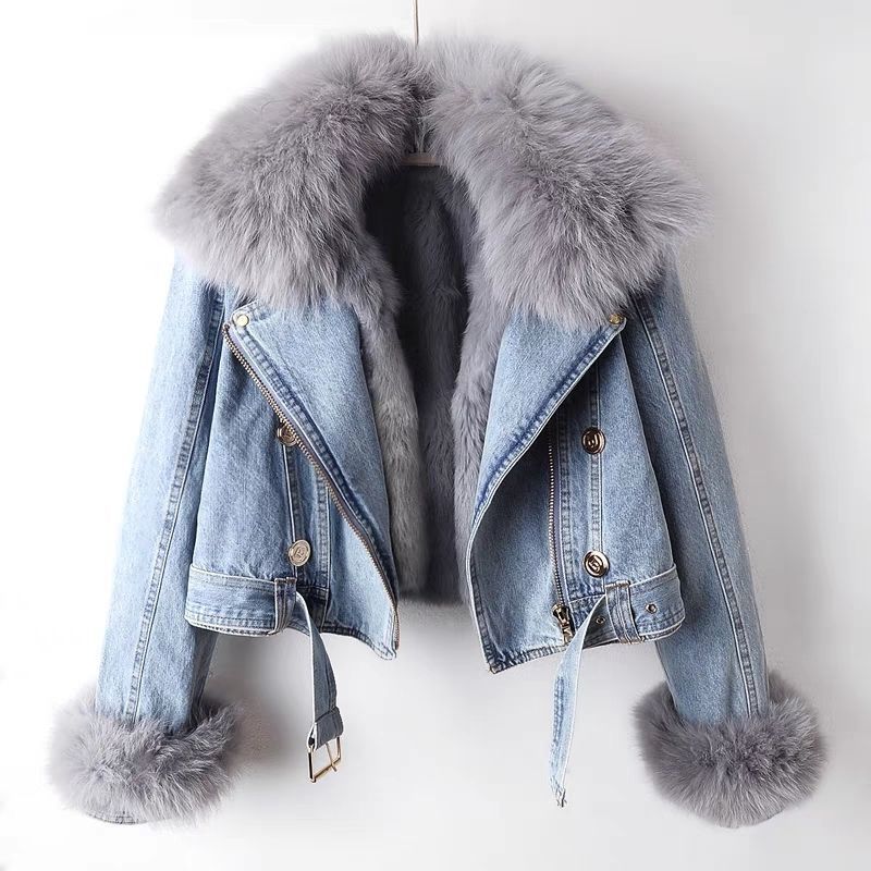 Celeste™ | Bio-Jeansjacke mit Kunstfell - Sopheria