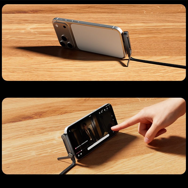Chargepod – 240W USB-C Schnellladekabel mit integriertem Mehrwinkel-Handyständer - Sopheria