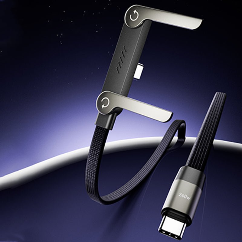 Chargepod – 240W USB-C Schnellladekabel mit integriertem Mehrwinkel-Handyständer - Sopheria