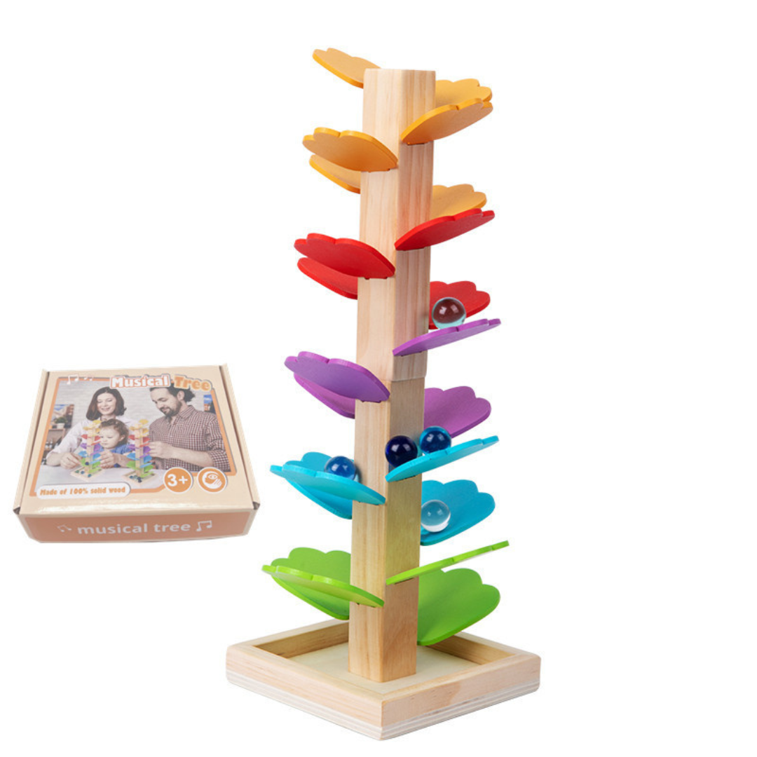 Colora - Montessori Regenbogen Murmelbahn Holz Turm - Sopheria