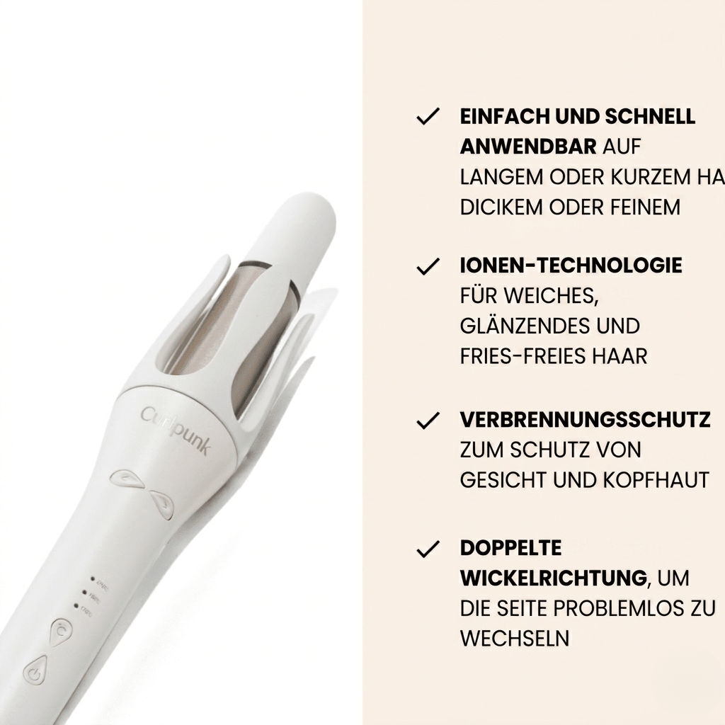 Curlpunk / Profi-Lockenstab mit Ionen-Technologie & Ein-Klick-Richtungswechsel - Sopheria