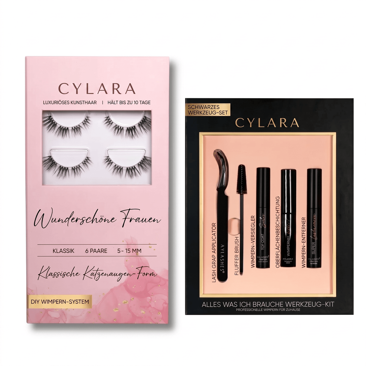 Cylara - Komplettes Wimpern Set für Anfänger (5–15mm) - Sopheria