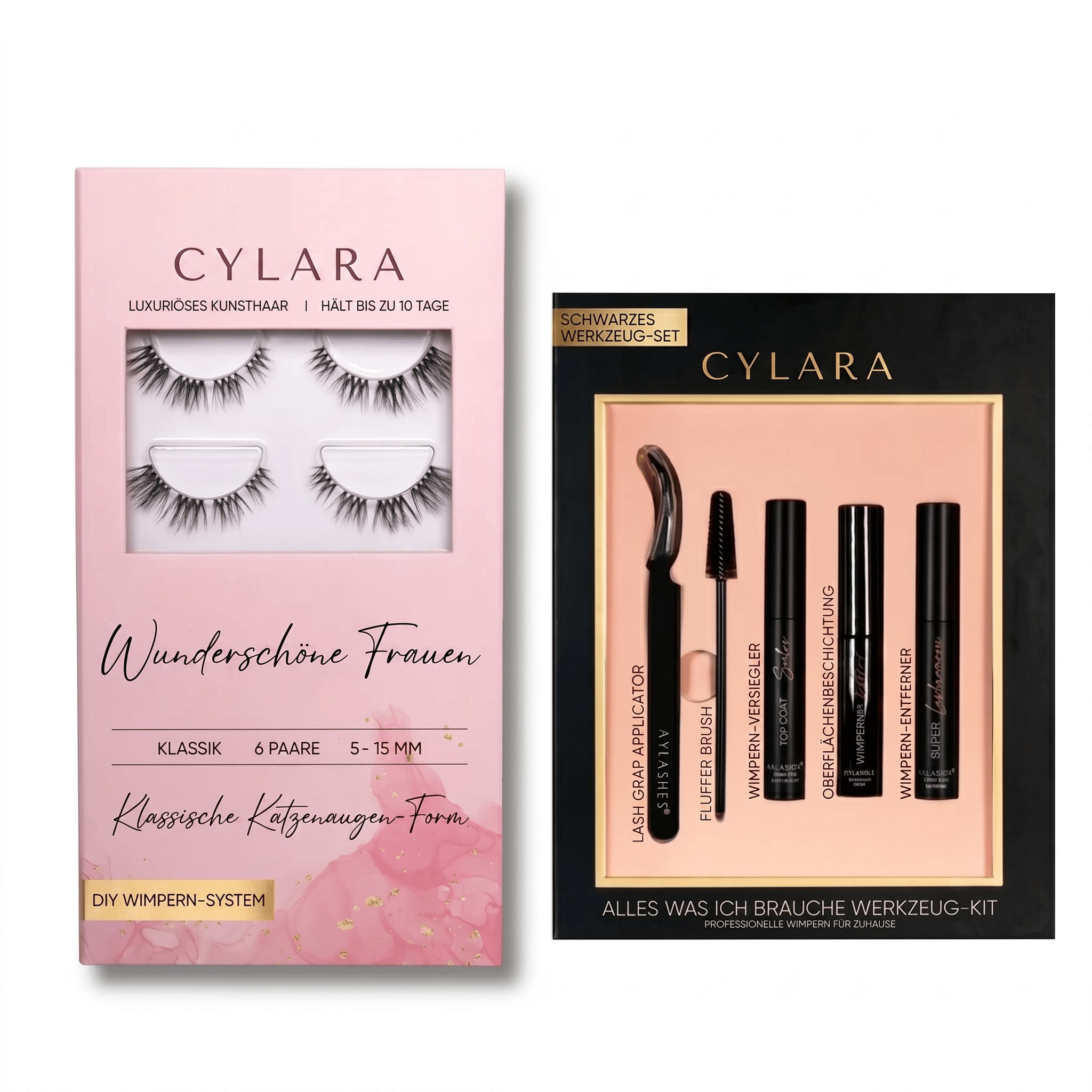 Cylara - Komplettes Wimpern Set für Anfänger (5–15mm) - Sopheria