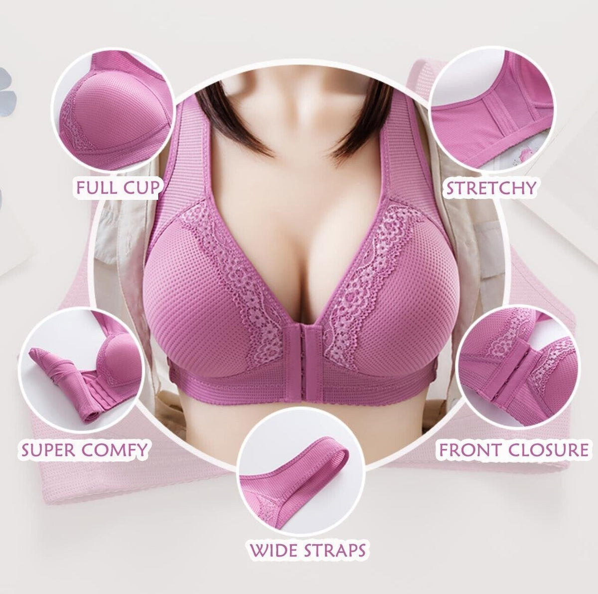 🔥Neuer Plus Size Sexy Push-up-BH mit Frontverschluss |  Sanvera🔥