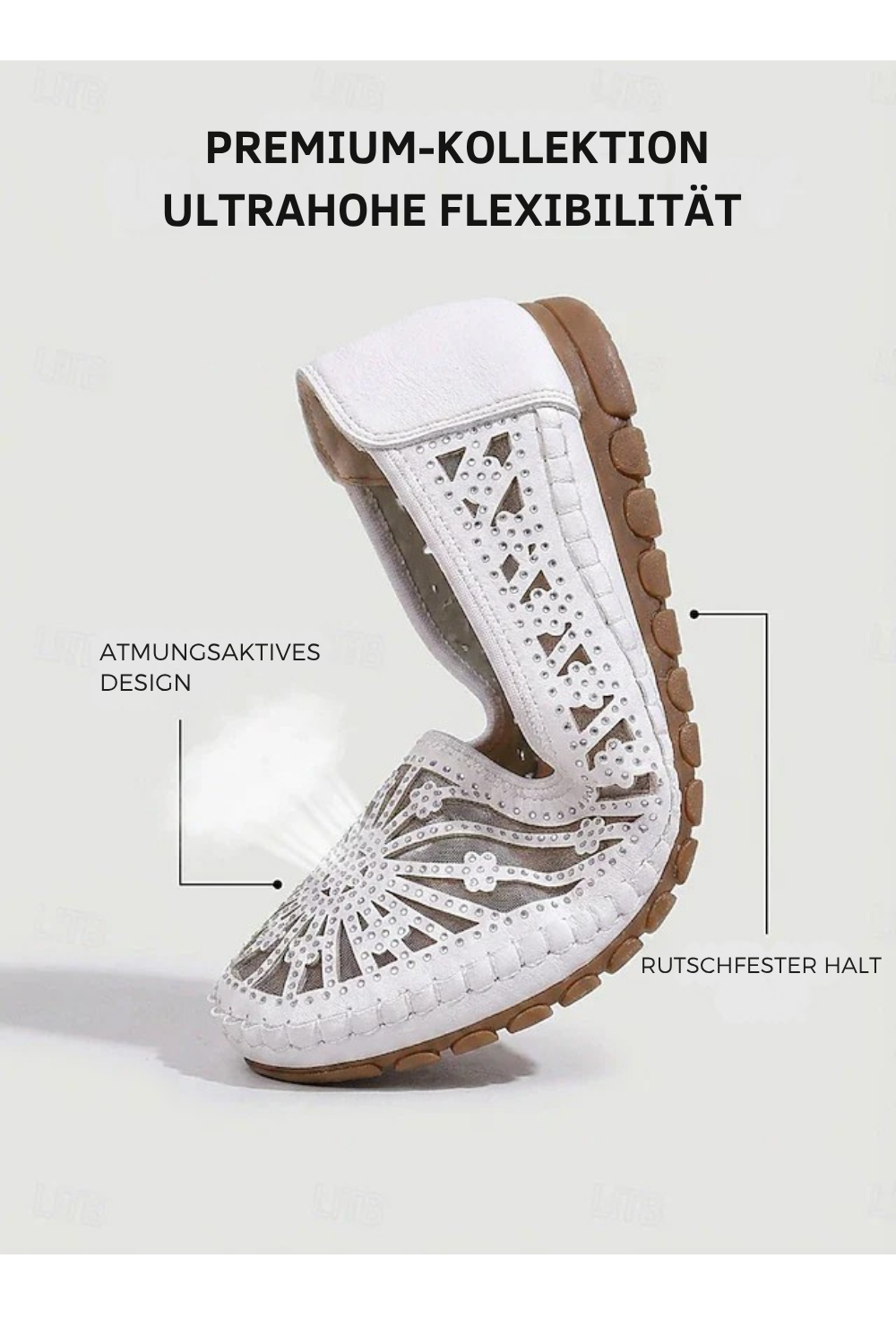 Damen Atmungsaktive Slip-On-Schuhe | Hollow-Out Komfort-Ballerinas mit Weicher Gepolsterter Innensohle, Leichter Flexibler Sohle & Rutschfestem Design für Gehen, Reisen & Alltag | Marivelle