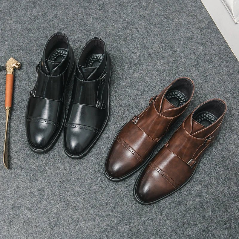 Darrell | Stiefeletten aus Leder mit Doppelschnalle - Sopheria