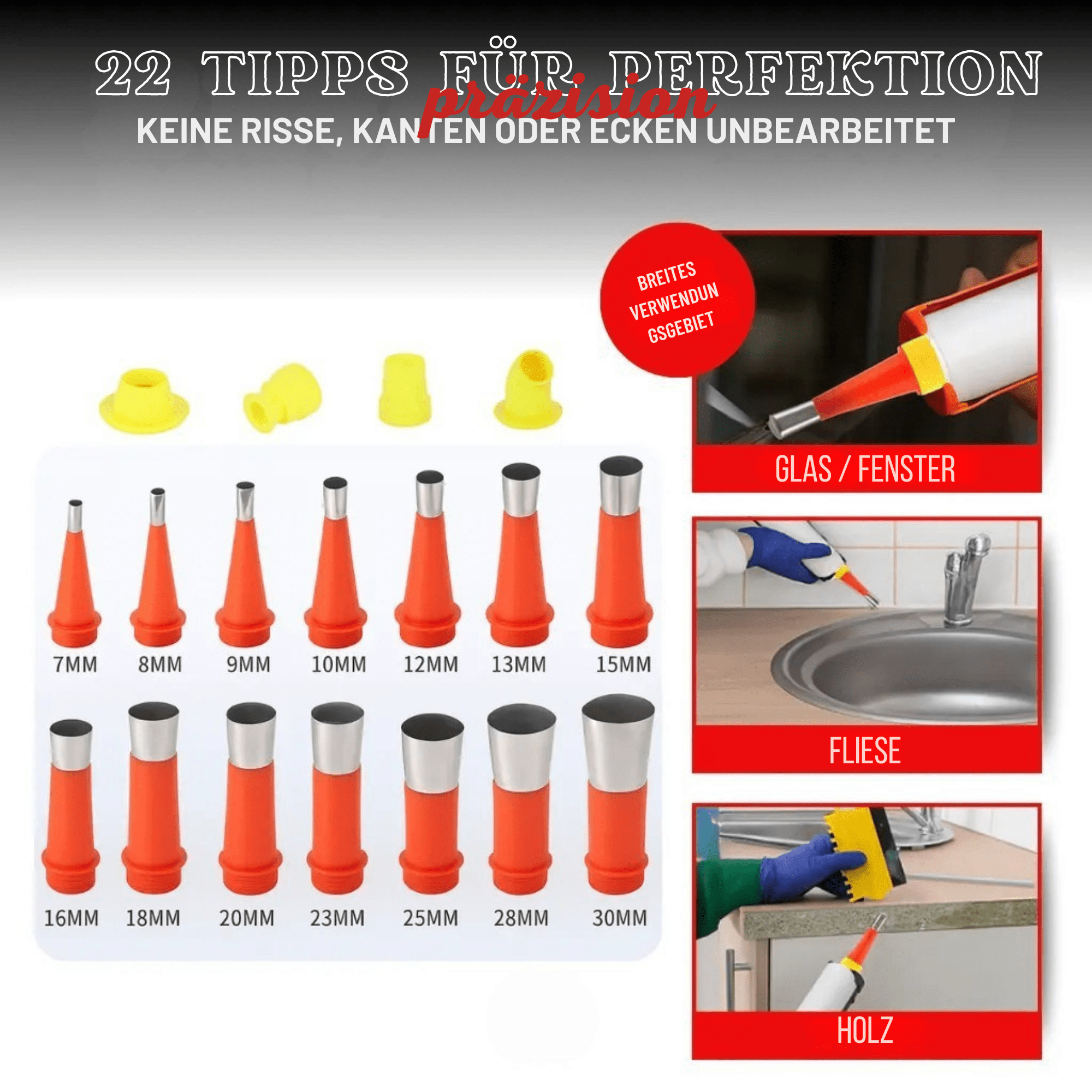 DichtDüsen™ / Mehrspitzen-Applikatorset für ein gleichmäßigeres Versiegeln - Sopheria