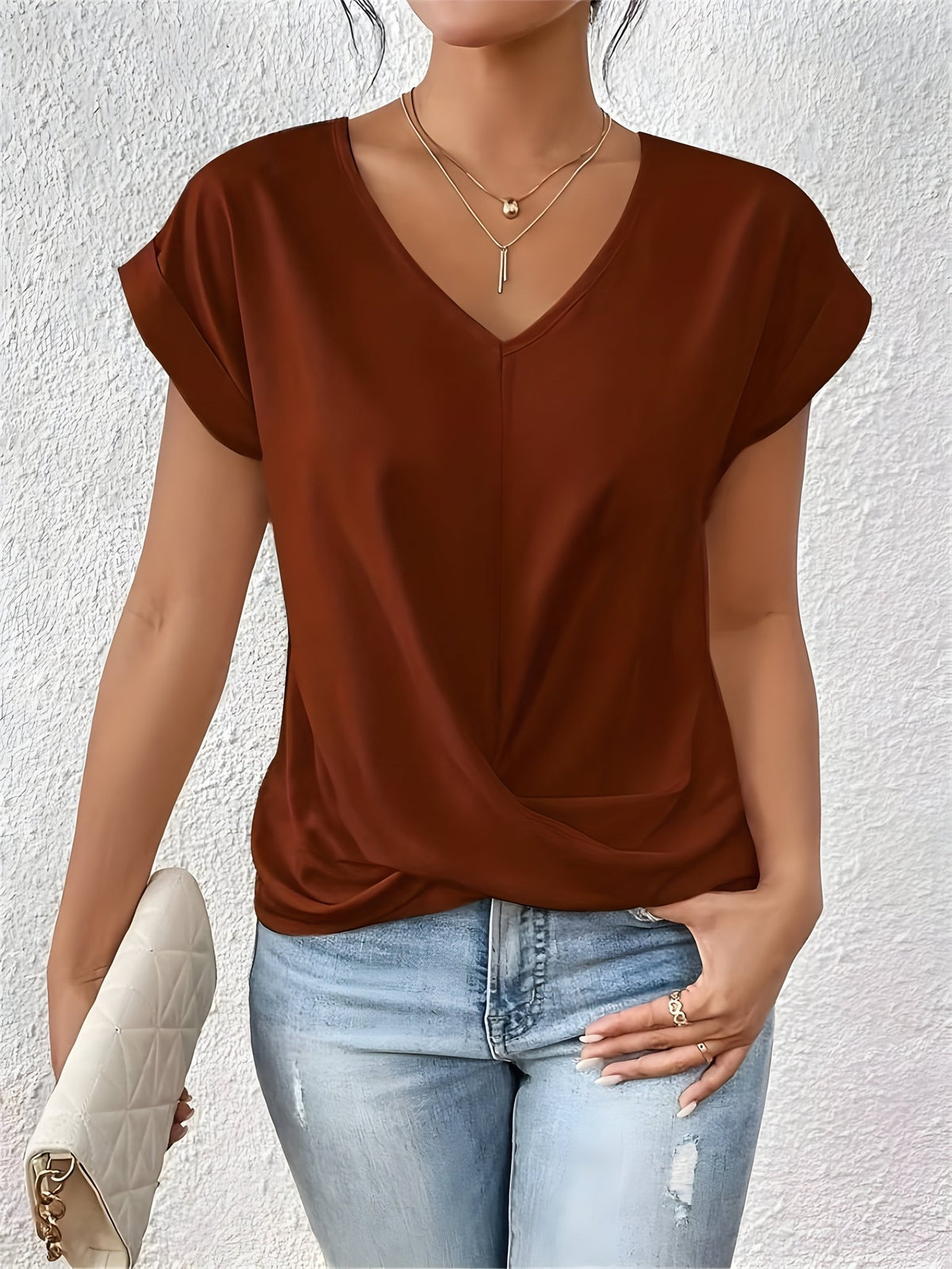 Elsa™ | Lässiges T-Shirt mit V-Ausschnitt - Sopheria