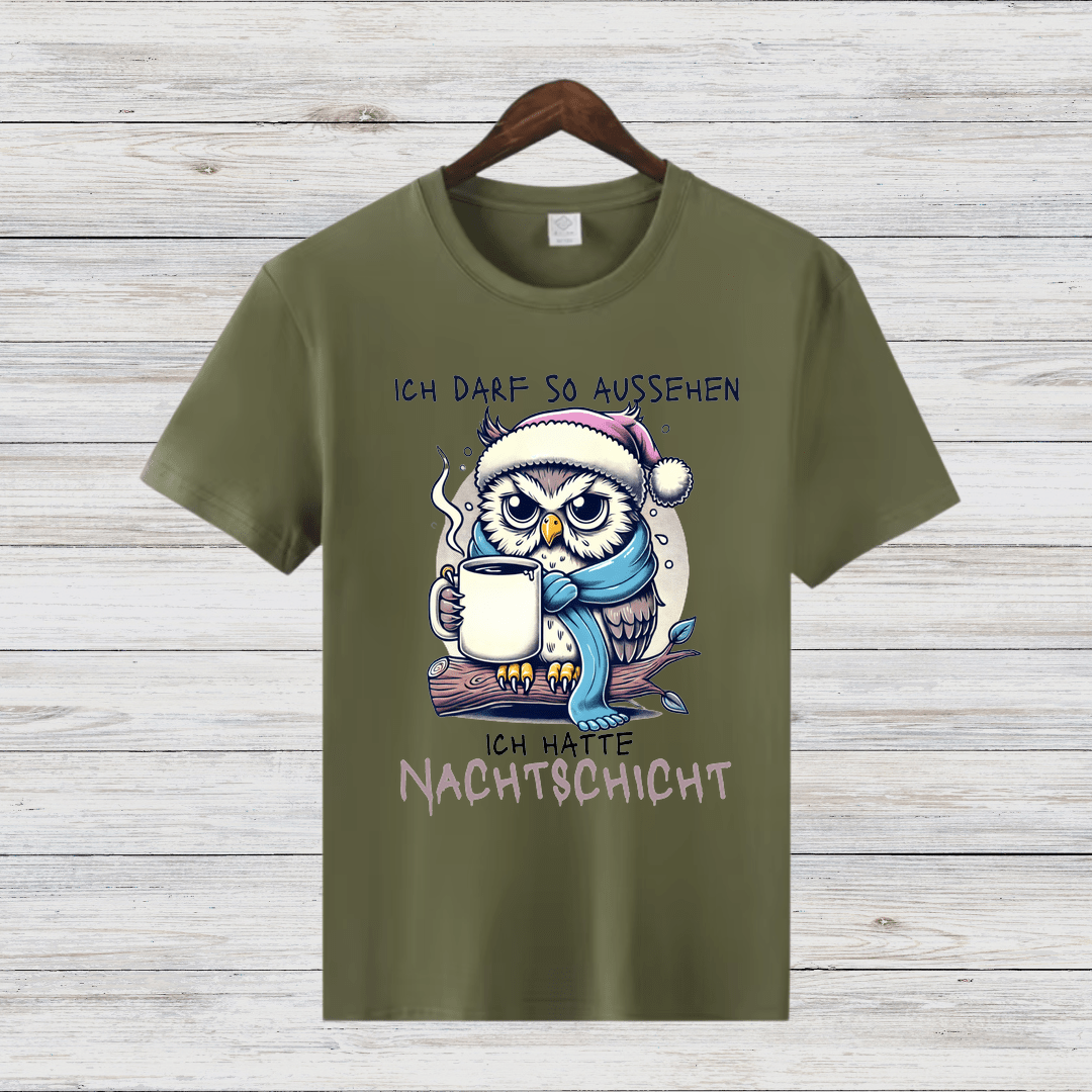 Eulen Nachtshirt | Lustiges T-Shirt für Nachtschicht-Liebhaber | Humorvolles Winterdesign | Statement Shirt für kalte Tage - Sopheria