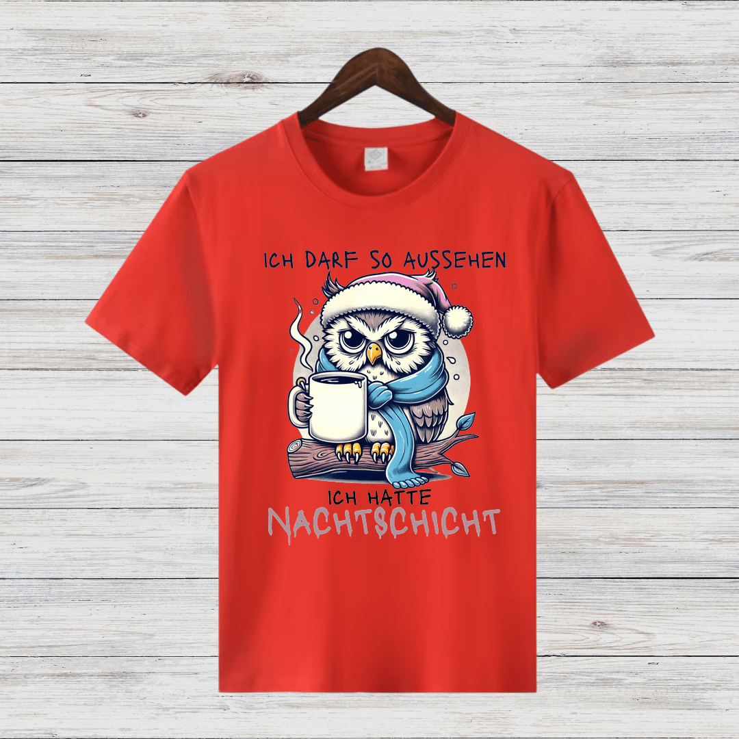 Eulen Nachtshirt | Lustiges T-Shirt für Nachtschicht-Liebhaber | Humorvolles Winterdesign | Statement Shirt für kalte Tage - Sopheria