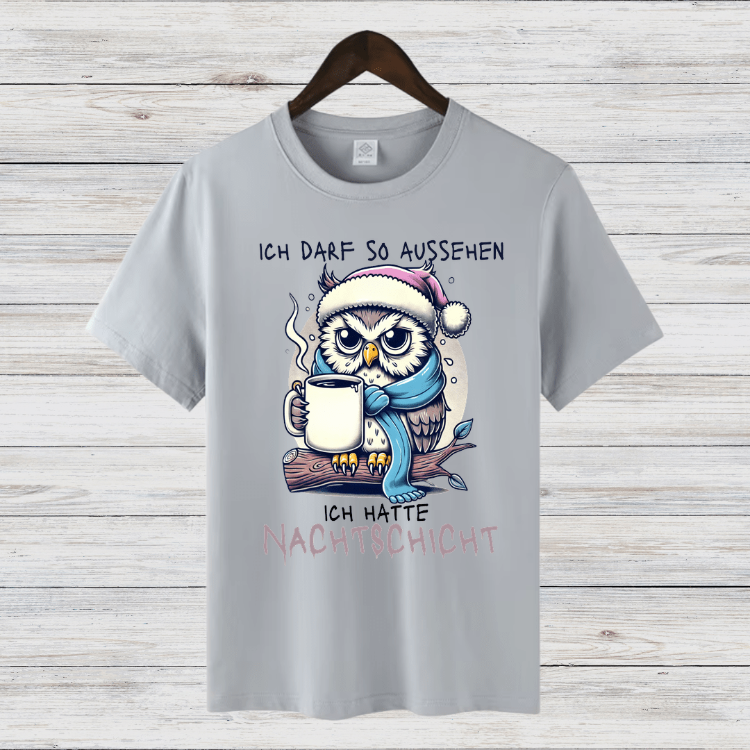 Eulen Nachtshirt | Lustiges T-Shirt für Nachtschicht-Liebhaber | Humorvolles Winterdesign | Statement Shirt für kalte Tage - Sopheria