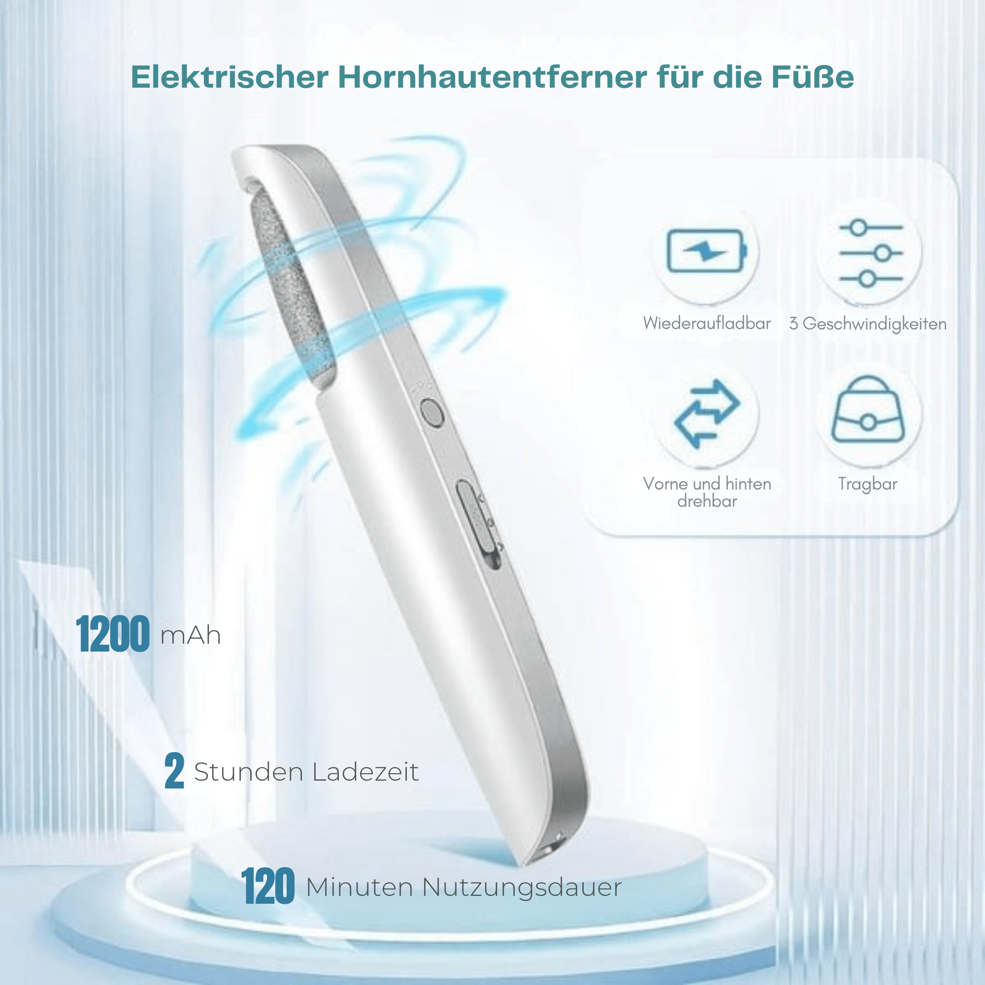 Eva Elektrischer Hornhautentferner – Schmerzfreie Entfernung von Hornhaut mit Profi-Leistung & Komfort - Sopheria