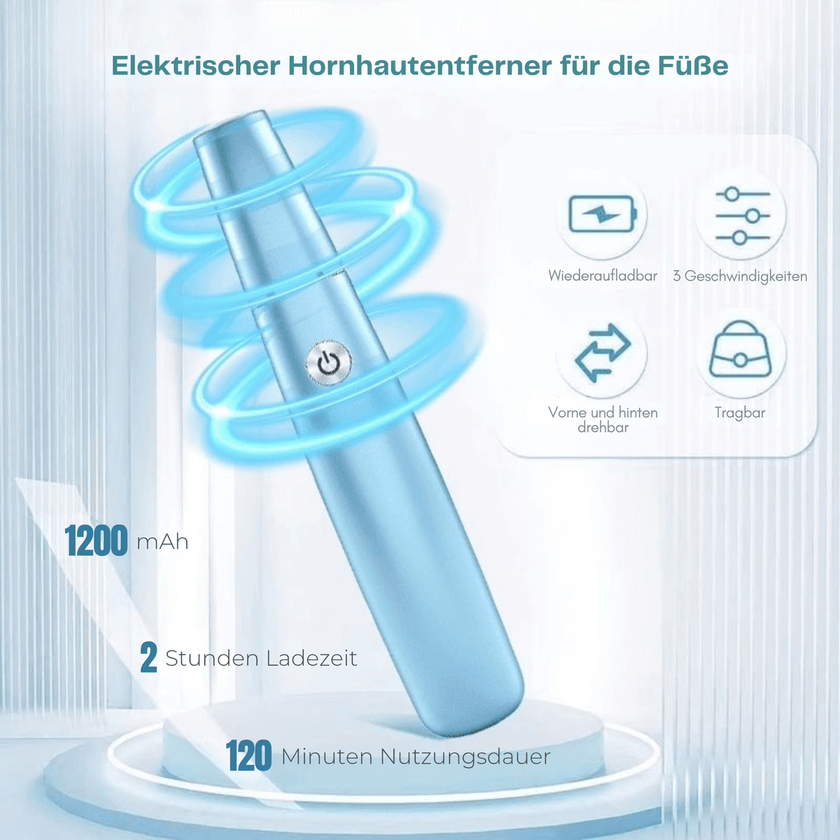 Eva Elektrischer Hornhautentferner – Schmerzfreie Entfernung von Hornhaut mit Profi-Leistung & Komfort - Sopheria