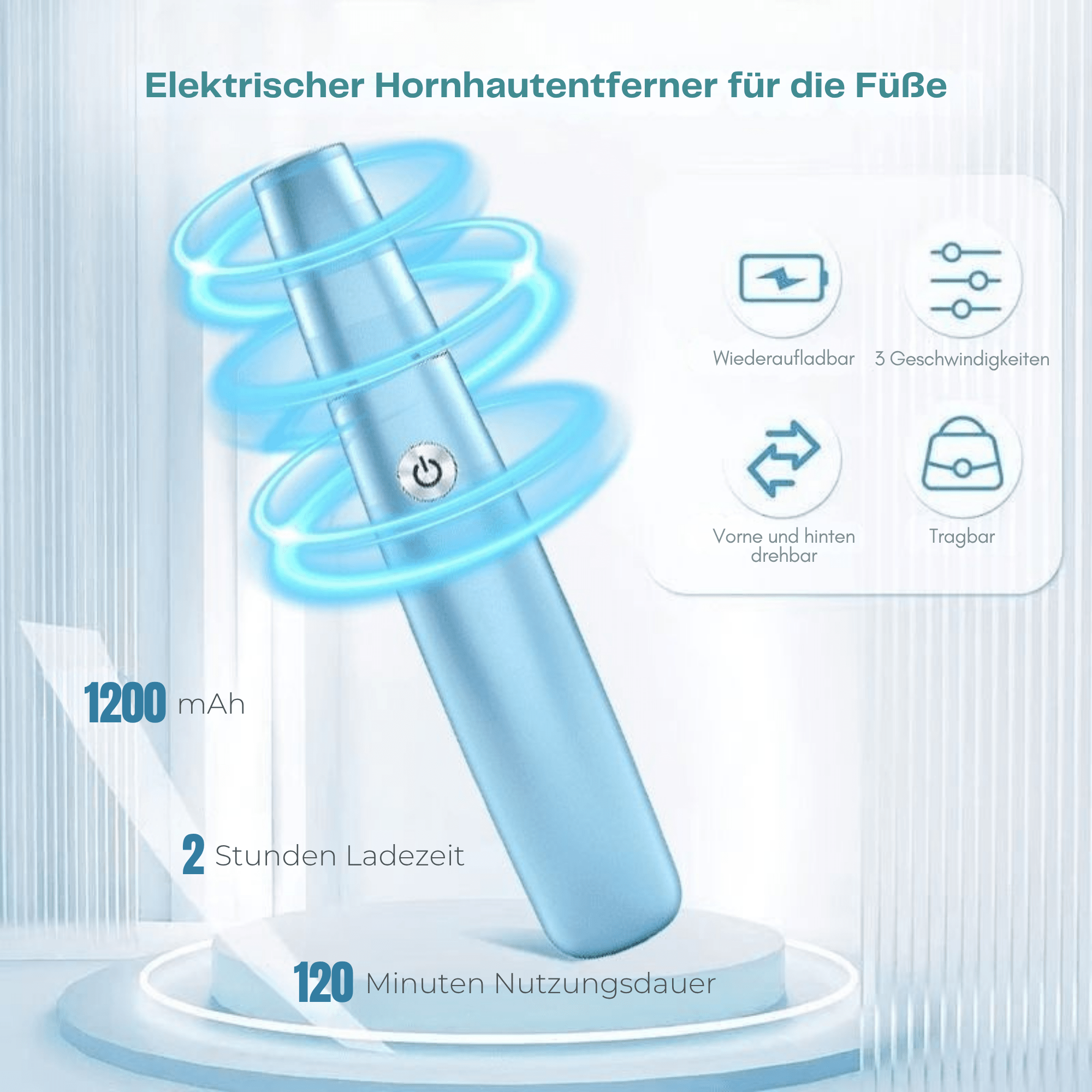 Eva Elektrischer Hornhautentferner – Schmerzfreie Entfernung von Hornhaut mit Profi-Leistung & Komfort - Sopheria