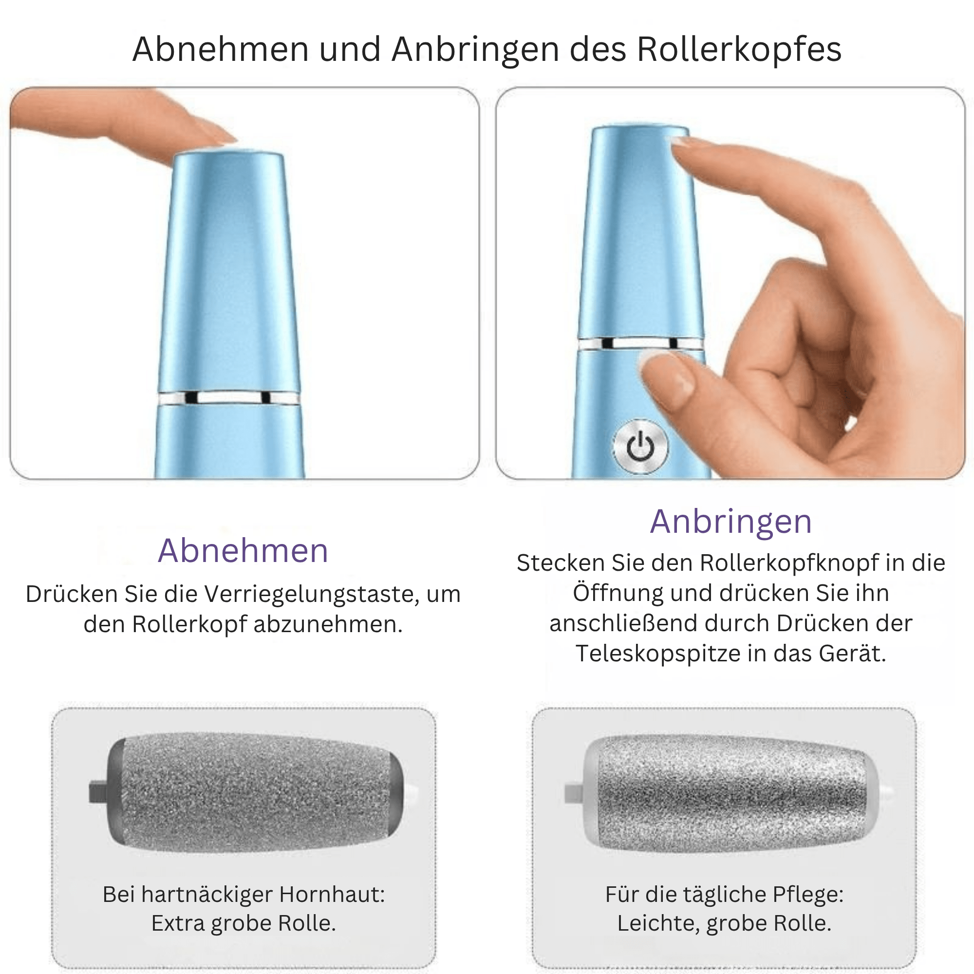 Eva Elektrischer Hornhautentferner – Schmerzfreie Entfernung von Hornhaut mit Profi-Leistung & Komfort - Sopheria